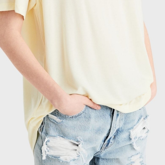 🧡AMERICAN EAGLEPleated Crew Neck T-Shirt - Picture 6 of 6